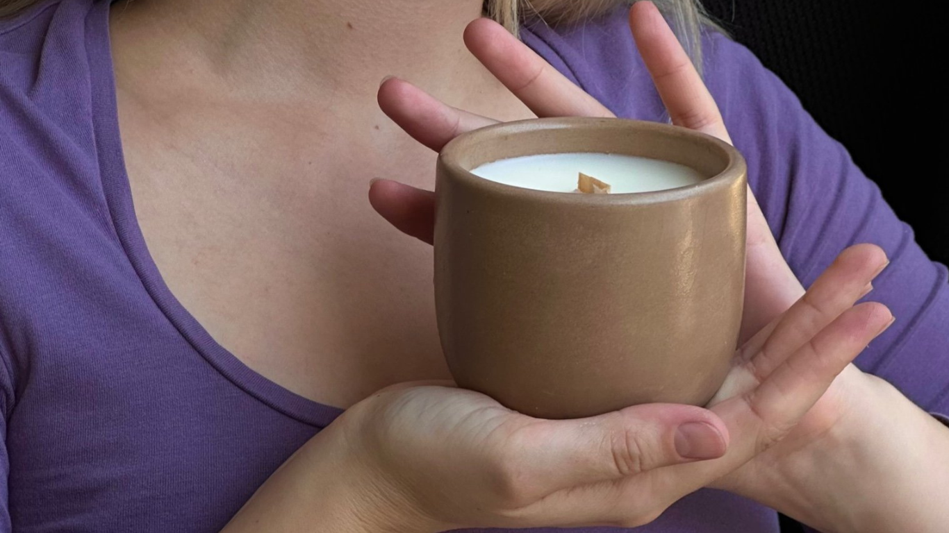 brown cement candle banner image