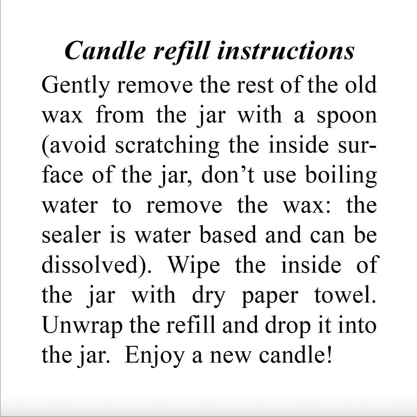 Step-by-step instruction on how to replace a candle refill insert in a holder